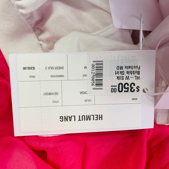 HELMUT LANG Size M Pink Silk Bubble Hem Skirt - Picture 5 of 7